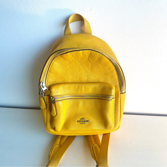 Coach 1757-F38263 Yellow Leather Mini Backpack - Picture 1 of 15